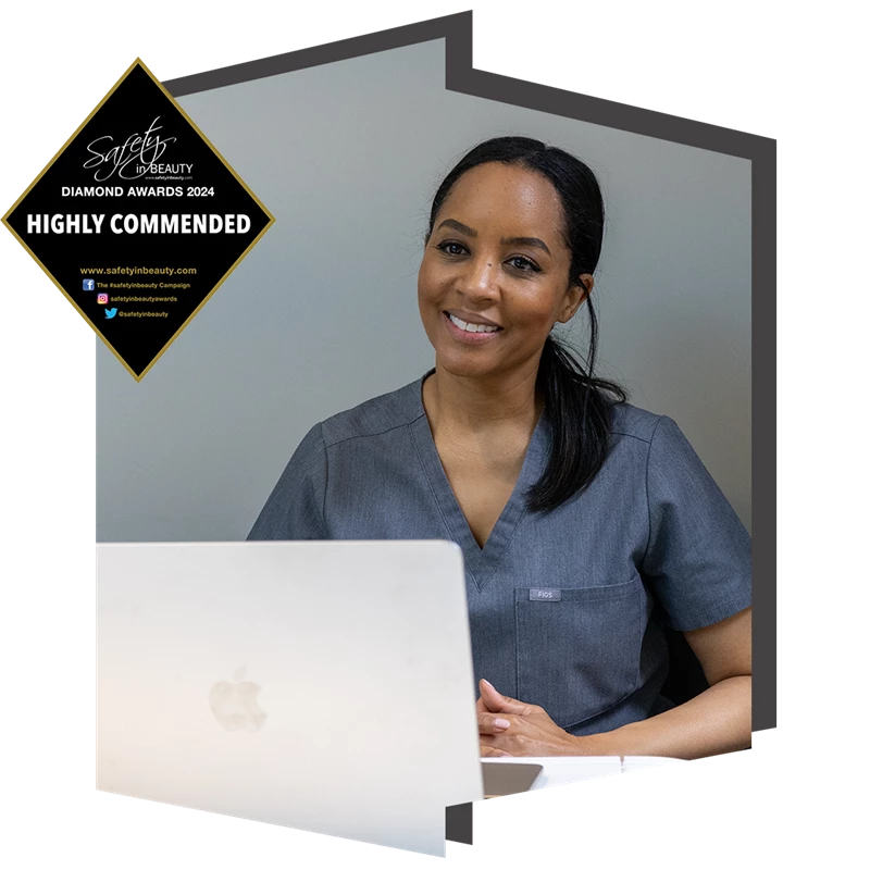 Dr Natasha Berridge of The Door W4 wins highly commended for best surgical transformation at the safety in beauty awards