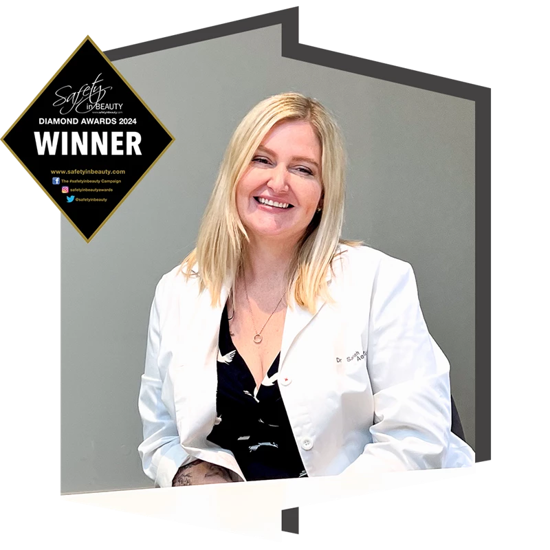 Dr Sarah Jenkins of The Door W4 wins the Rising Star Award at the Safety in Beauty Awards 2024